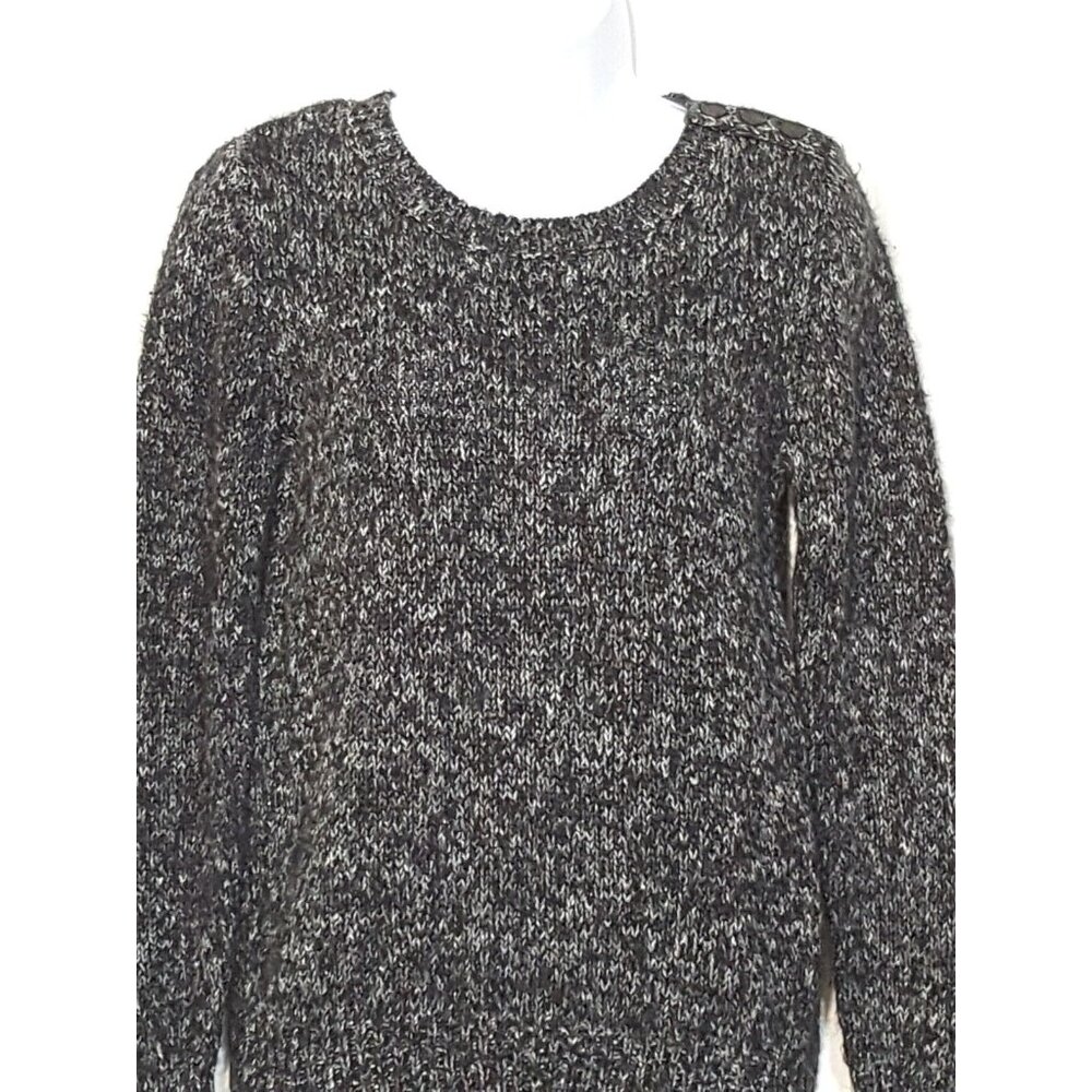 St. John's‎ Bay Womens Sweater Medium Black Long Sleeve Metallic Knit Pullover